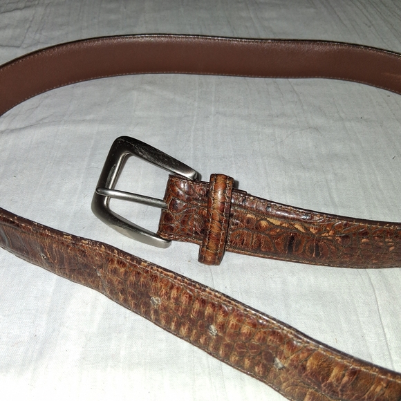 Brighton Brown Leather Belt with Silver Buckle - Picture 1 of 10